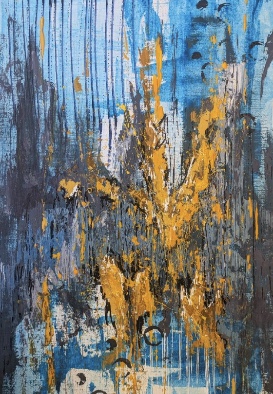 Emergence 003 – 2025 Acrylic on paper Framed £290